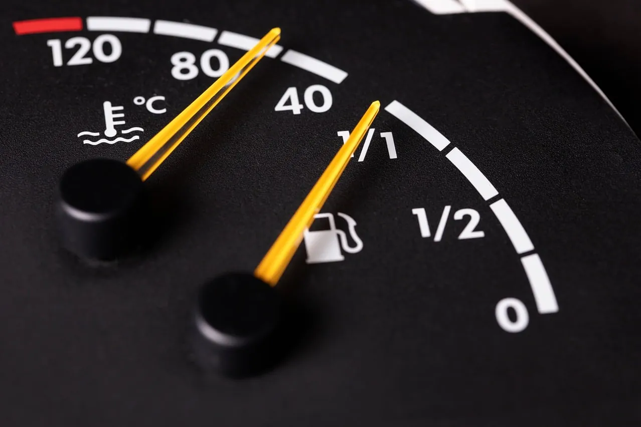 Fuel gauge, thermometer, temperature symbol
