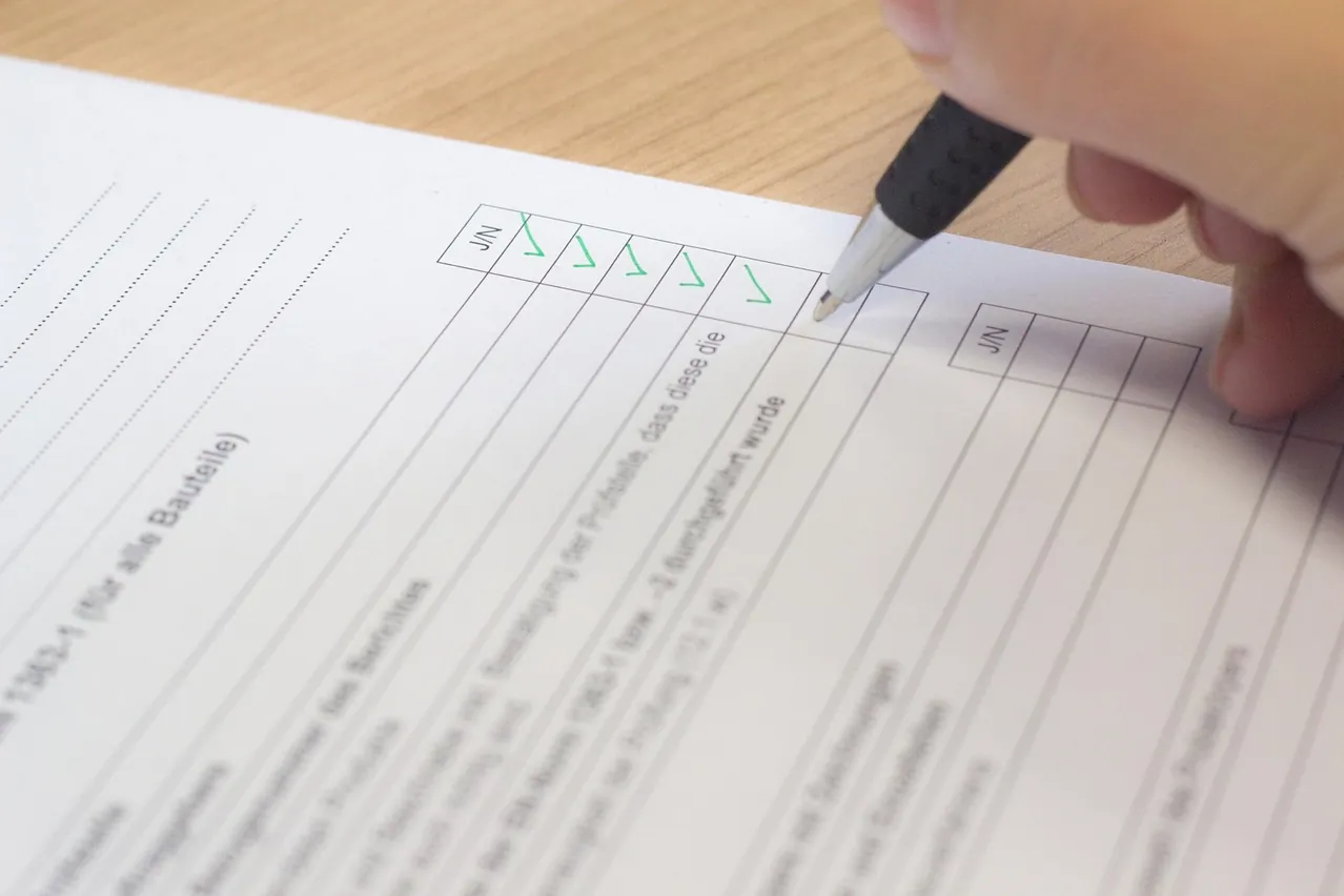 Checklist, list, ticked off