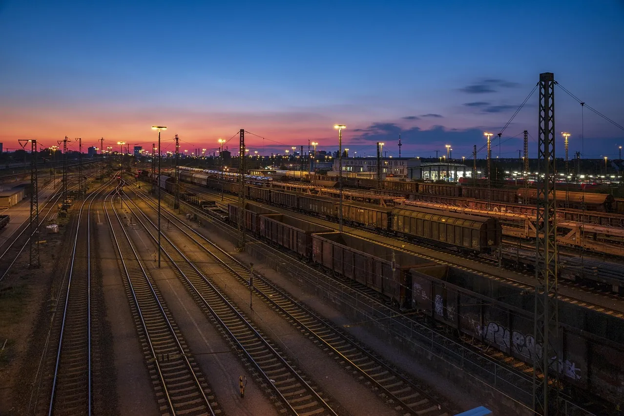 Station, freight depot, marshalling yard