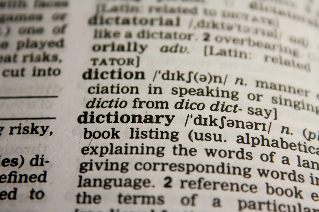 Dictionary, words, grammar