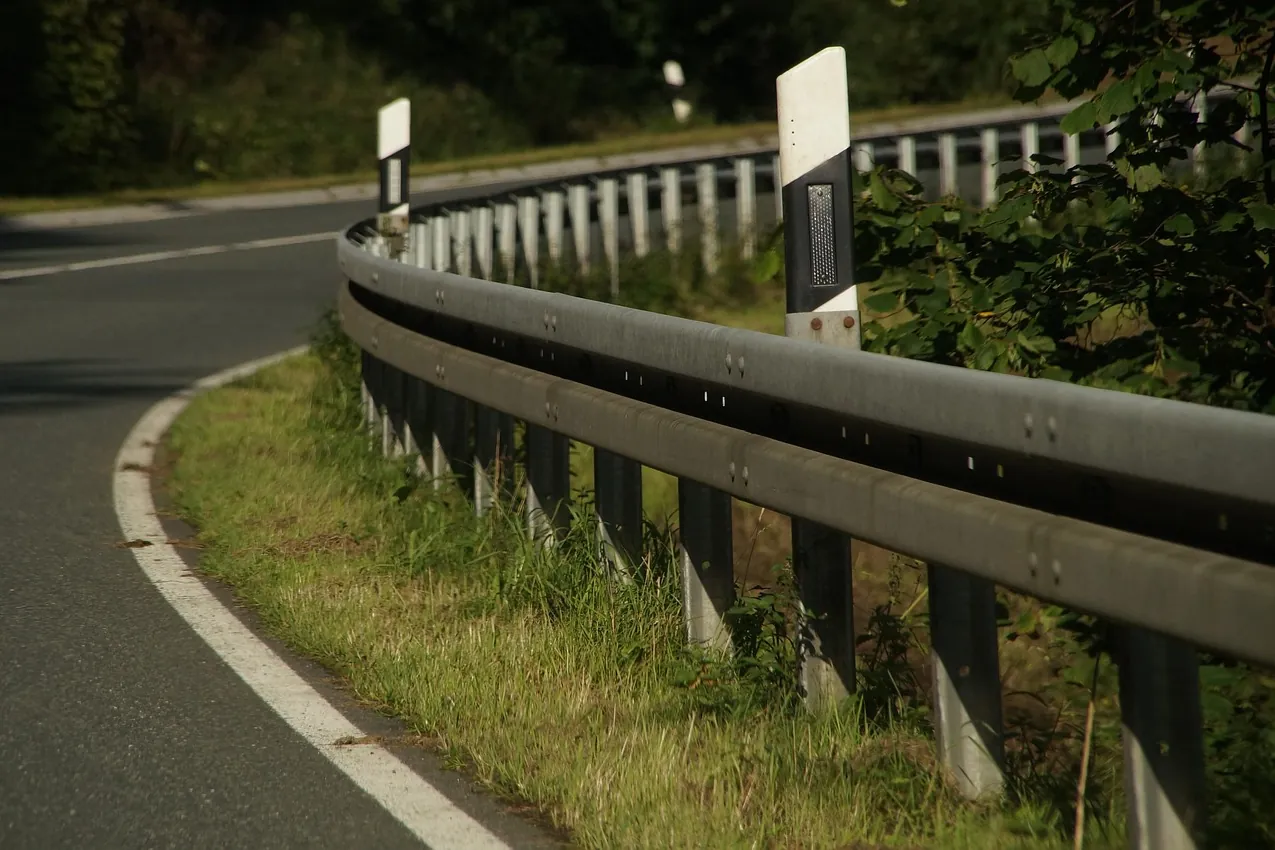 Guard rail, motorcycle, accident