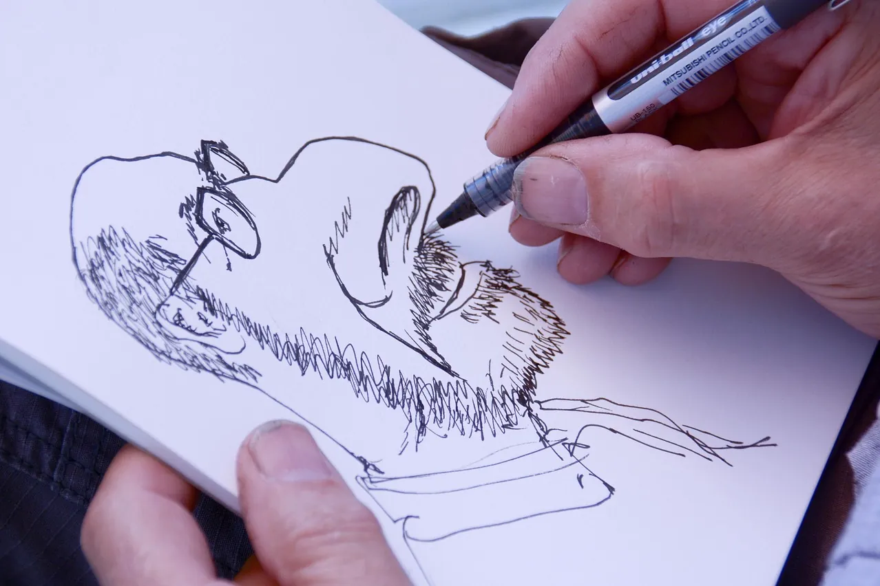 Drawing, draftsman, pen and ink drawing