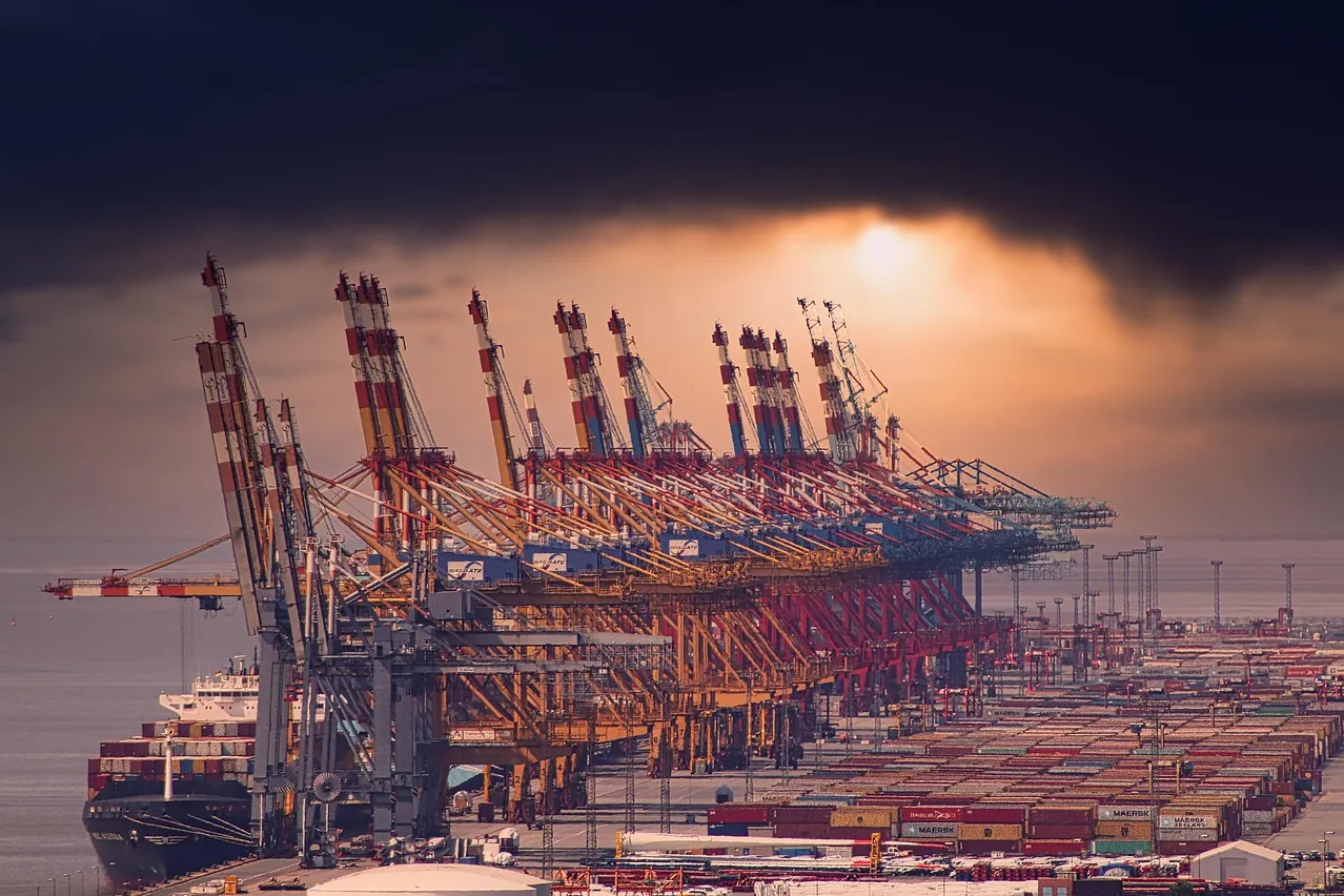 Port, crane, container
