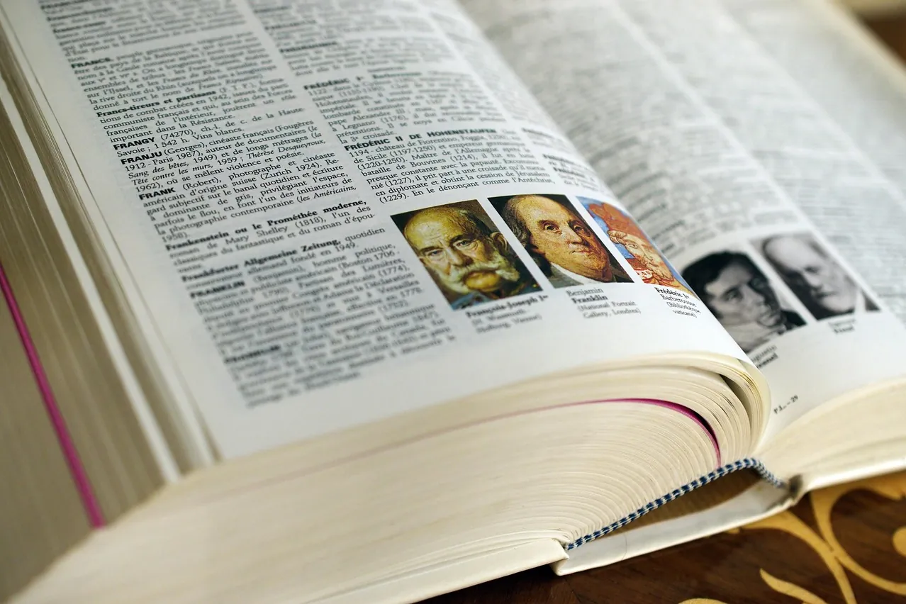 Book, encyclopedia, dictionary