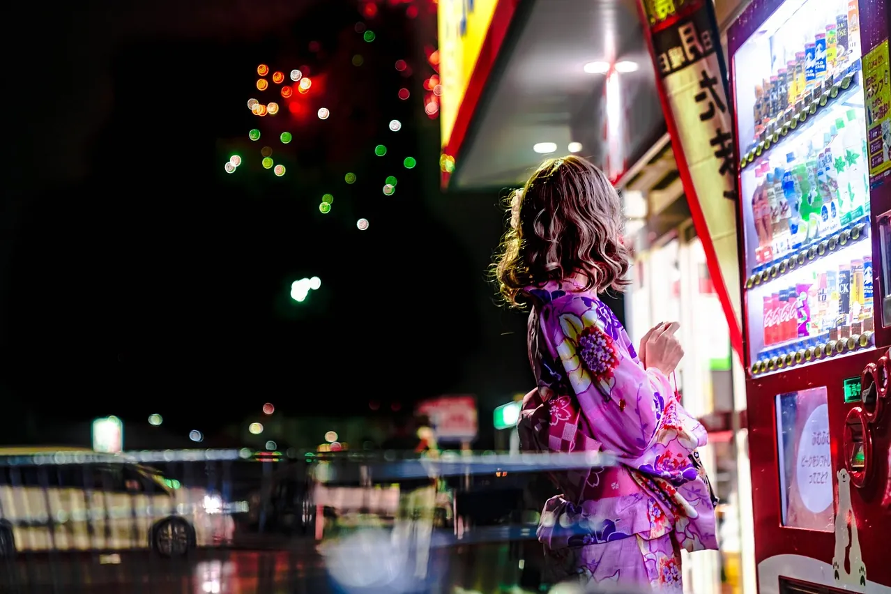 Japan, vending machine, fireworks