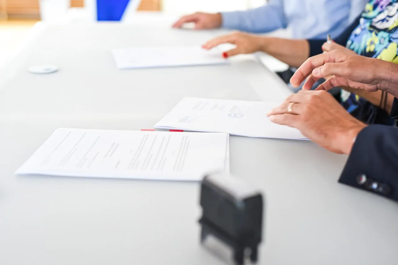 Agreement, contract signing, table