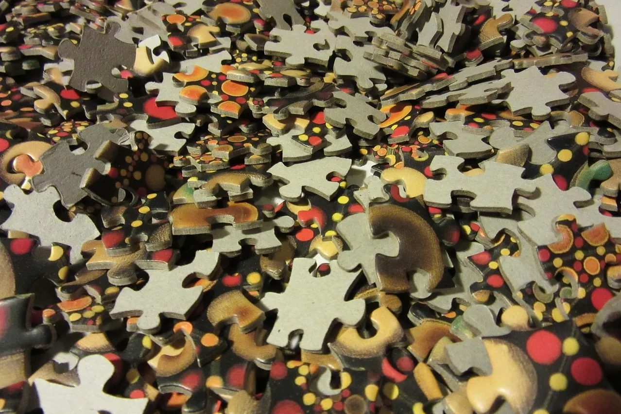 Puzzle, share, multicoloured