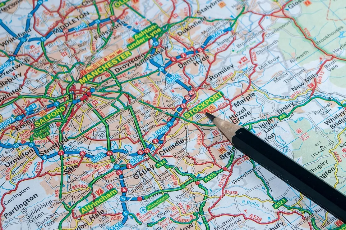 Map, pencil, navigation