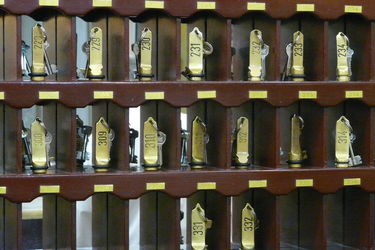 Hotel, key, key counter