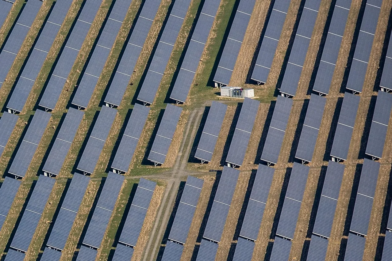 Solar farm, solar panels, renewable energy