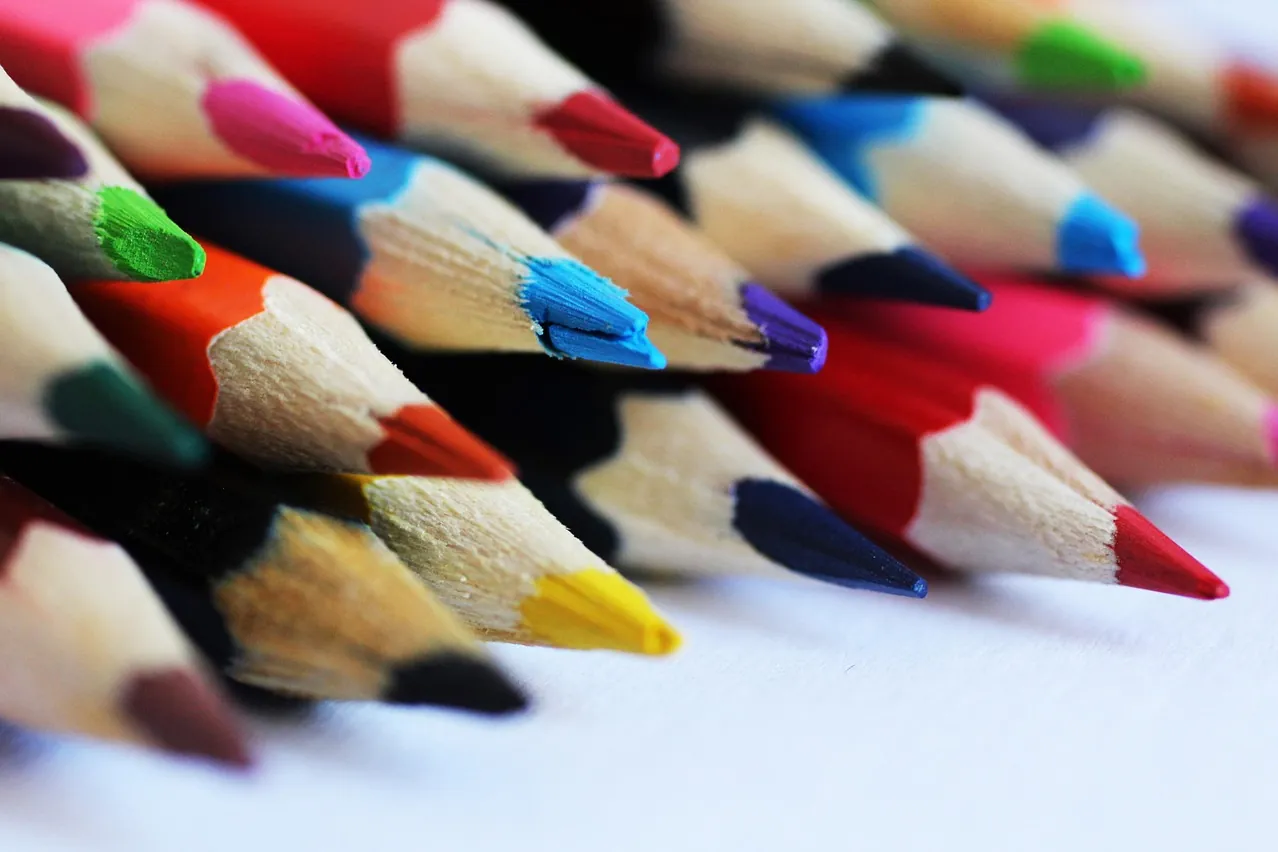 Color pencils, crayons, colorful