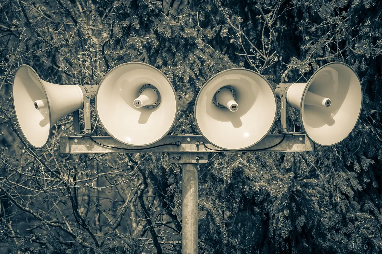 Megaphone, speaker, information